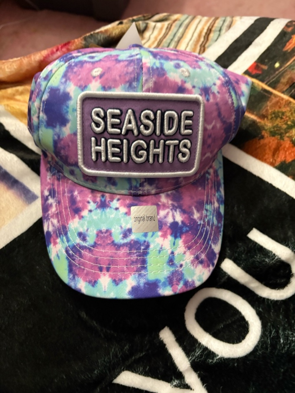 NWT- jersey shore Seaside Heights Tie-Dye Baseball Cap - Purple & Aqua